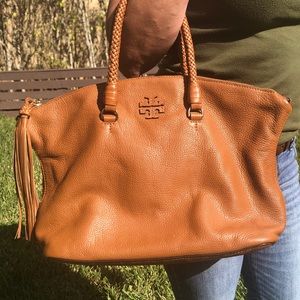 Tory Burch Taylor Satchel in Saddle